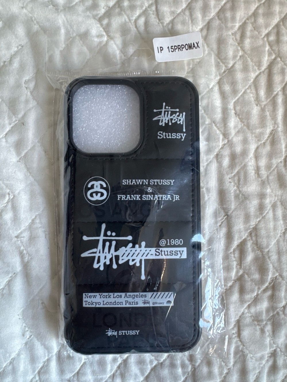 Stussy Black Quilted Logo iPhone Case